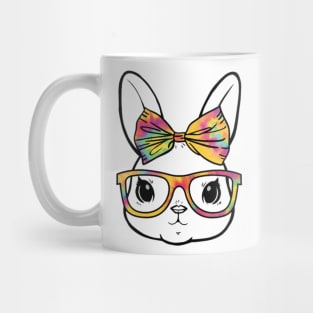 Cute Bunny Face Leopard Glasses Easter Mug